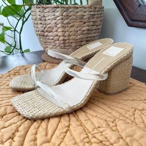 🌵Dolce Vita Wicker Block Heel Sandals with clear straps size 8.5